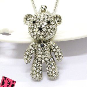 NEW Betsey Johnson Sweet Teddy Bear Necklace Pendant Chain